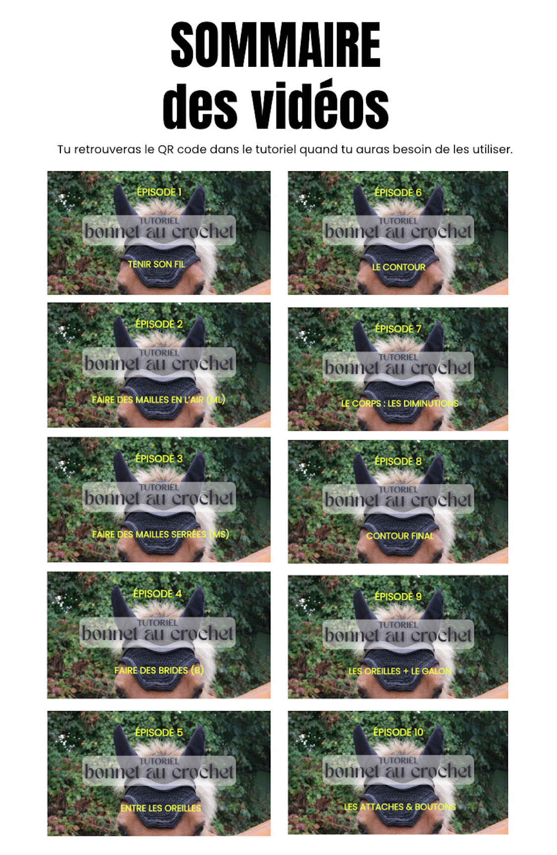 Tutoriel BONNET court COB/Poney (numérique)