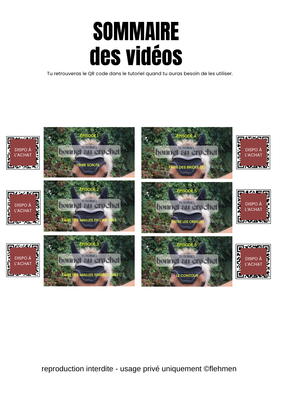 Tutoriel BONNET long CHEVAL (numérique)